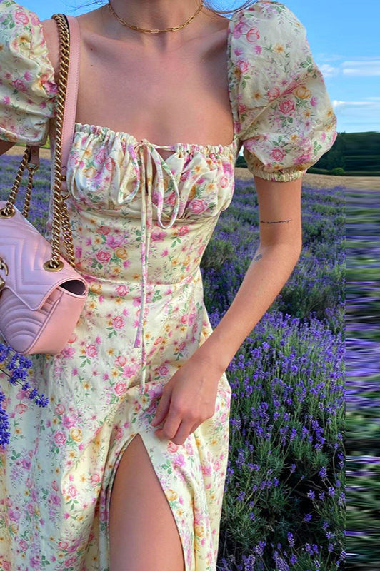 Floral Slim High-Waist Dress