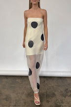 Polka Dot Cami Bodycon Maxi Dress
