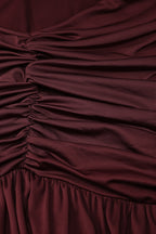 Halter Ruched Open-Back Gown Maxi Dress