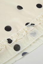 Ruffled Polka Dot A-Line Midi Skirt