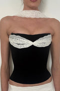 Lace-Patch Tube Tank Top