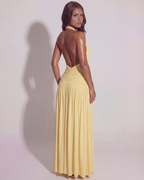 Alba Butter-Yellow Slinky Maxi Dress