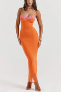 Lace-Trim Wrap Cami Maxi Dress