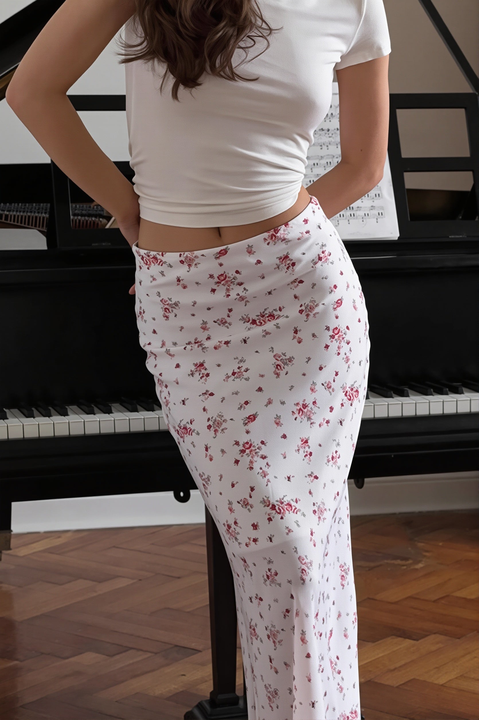Floral Slim Mermaid Skirt