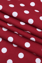 Red Polka Dot Halter Backless Maxi Dress