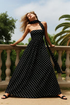 Polka Dot Off-Shoulder Cami Maxi Dress