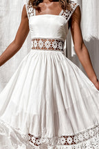 Lace Cutout Swing Boho Dress