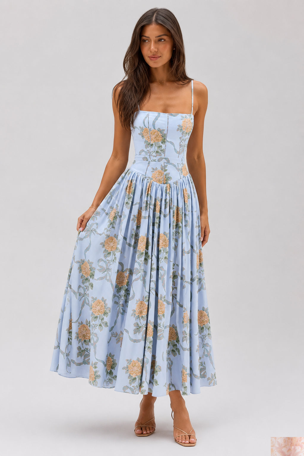 bodycon cami maxi dress Floral long ruffle dress layered fabric Shop Ed Hardy Heart Color:Canary Yellow