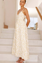 Floral Spaghetti-Strap Backless Dress