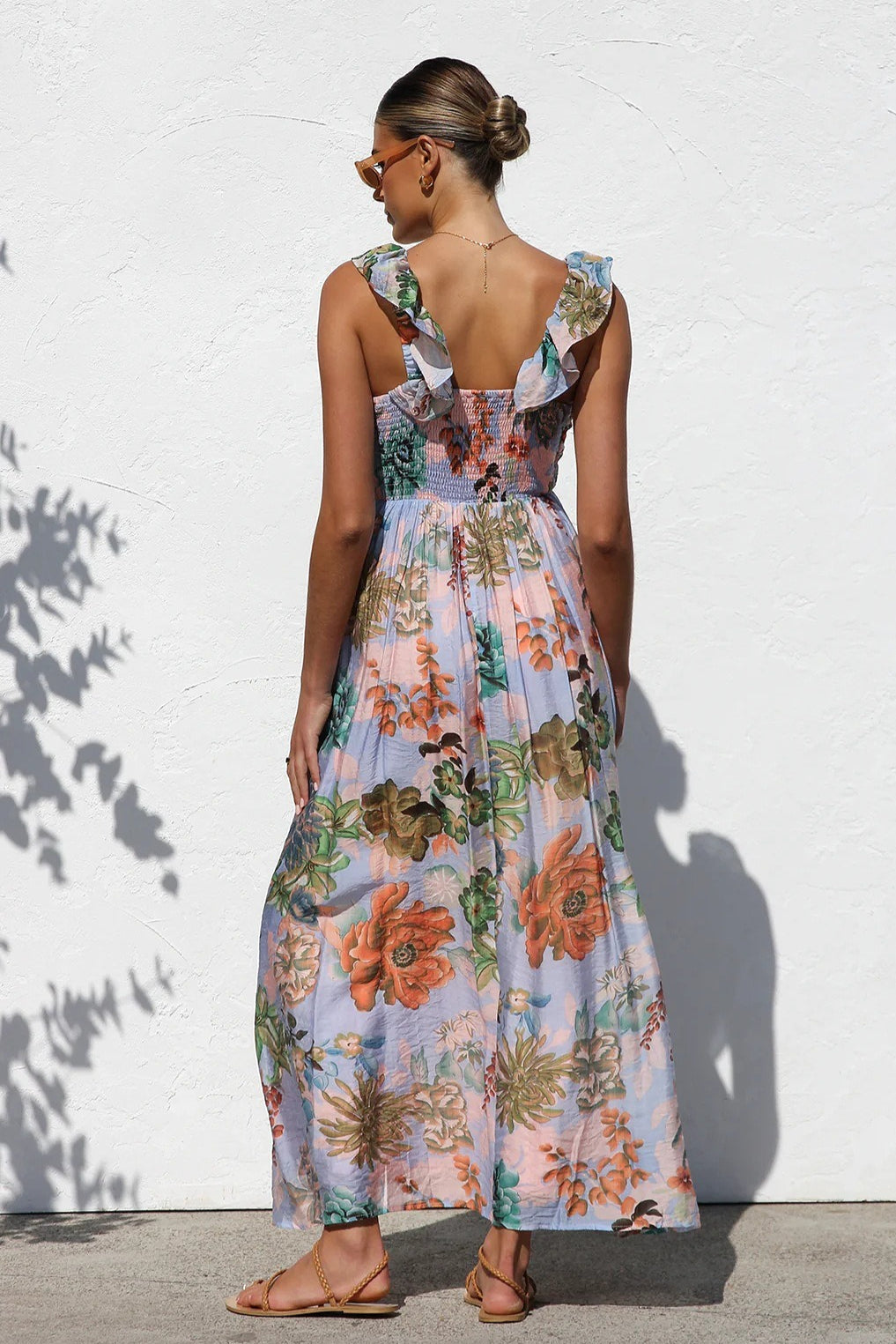 V-Neck Print Swing Cami Maxi Dress