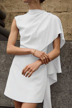 Irregular-Hem Sleeveless Mini Dress