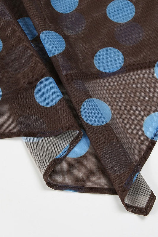 Polka Dot Color-Block Mesh Set