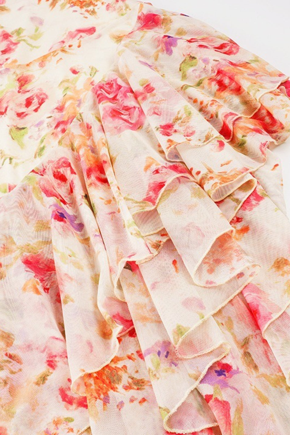 Floral Halter Irregular-Hem Maxi Dress