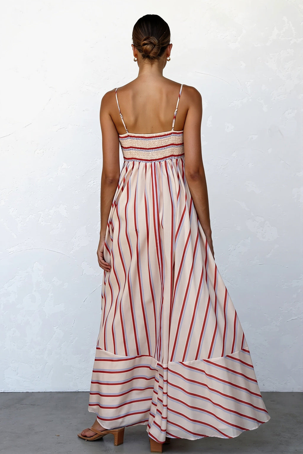 Striped High-Waist Cami Boho Dress