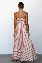 Striped High-Waist Cami Boho Dress