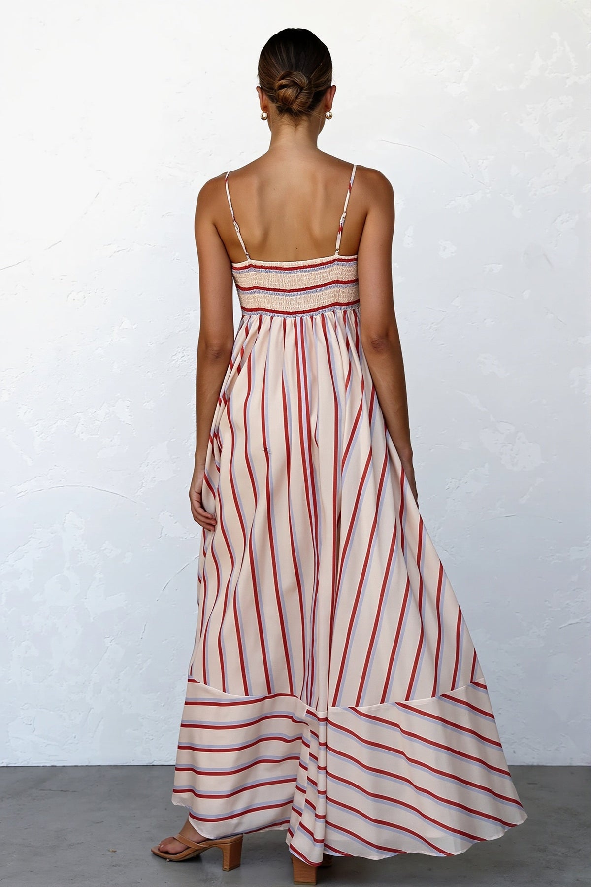 Striped High-Waist Cami Boho Dress