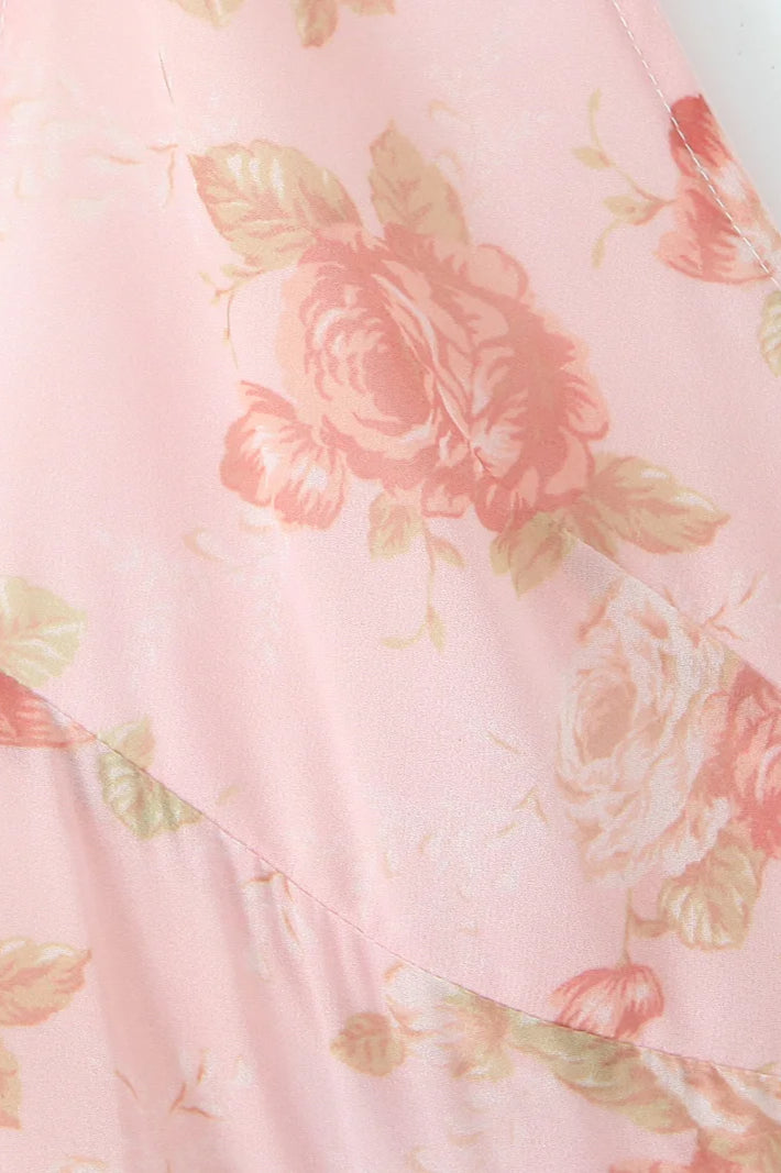 Pink Floral Halter Dress