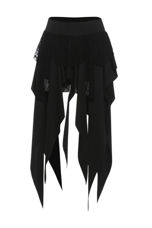 Color-Block Drape Asymmetric Skirt