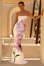 Floral Bandeau Mermaid Maxi Dress