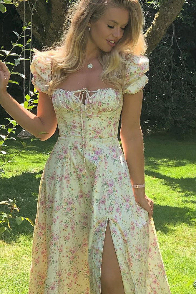Floral Slim High-Waist Dress