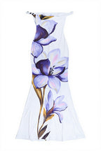Print Halter Twist-Strap Slim Maxi Dress