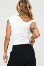 Asymmetric Ruched Slim Blouse