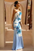 Floral Bandeau Mermaid Maxi Dress
