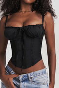 Lace-Panel Tie Cami Top