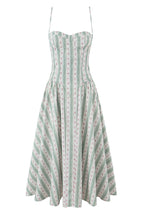 Floral-Striped Cami Midi Dress