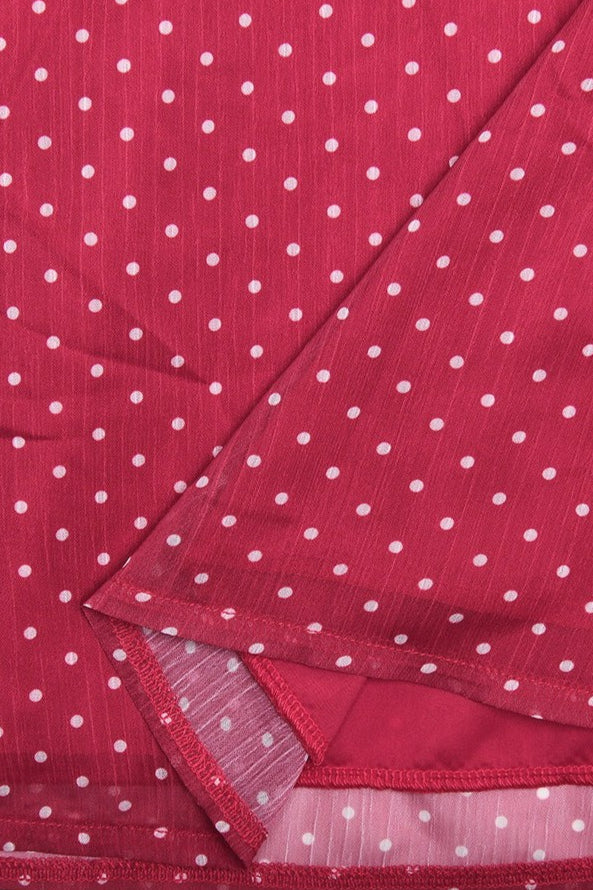 Polka Dot Chiffon Backless Tie Mini Dress