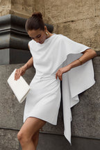 Irregular-Hem Sleeveless Mini Dress