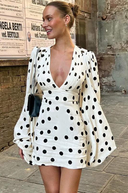 Polka Dot Vintage Bodycon Mini Dress