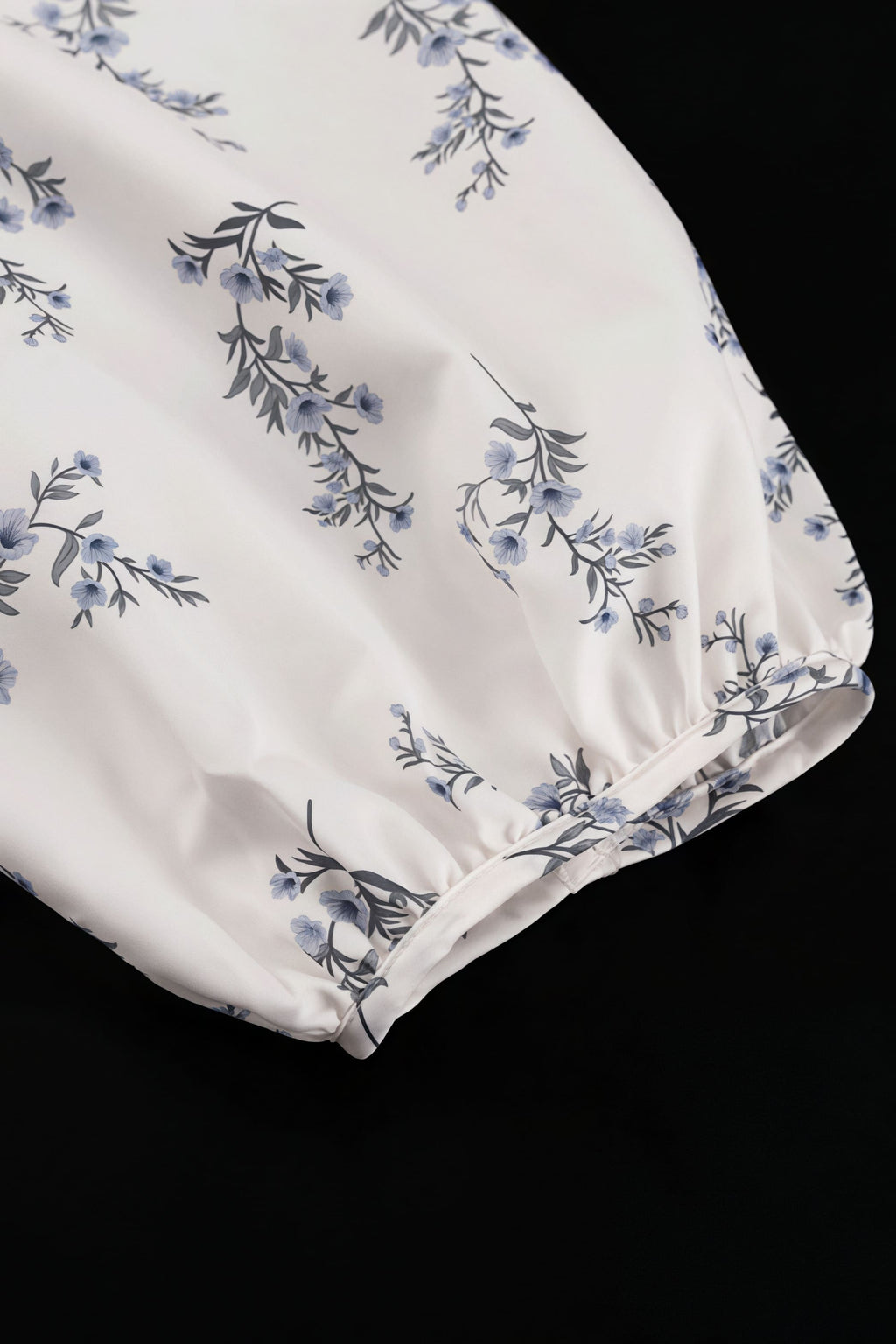 Floral Puff-Sleeve Two-Piece Set
