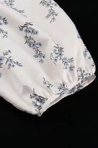 Floral Puff-Sleeve Two-Piece Set