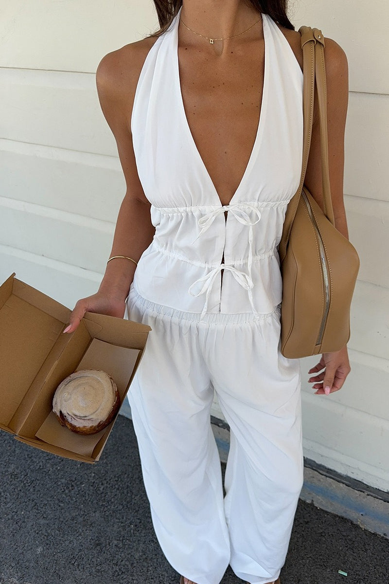 Cotton Halter Two-Piece Set