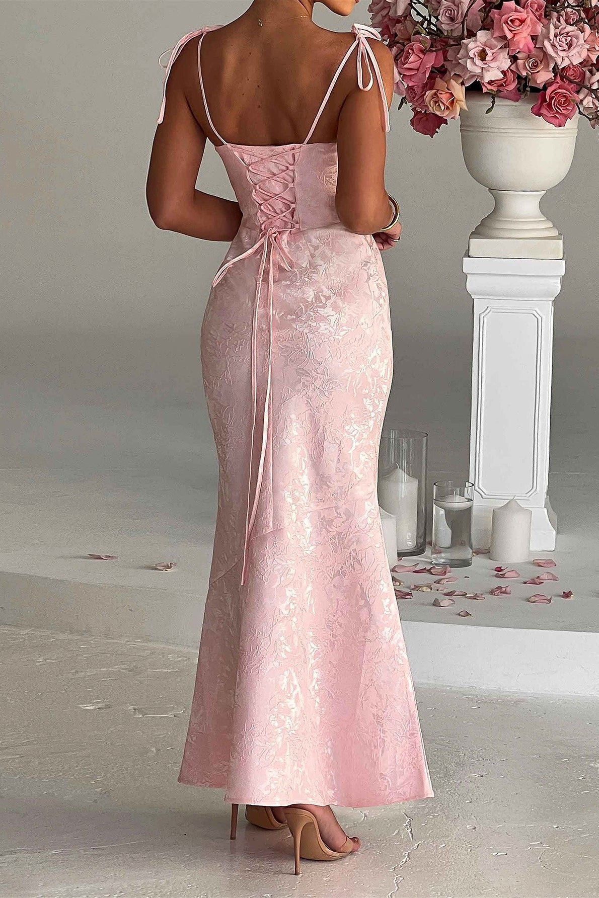 Jacquard Cami Bodycon Maxi Dress