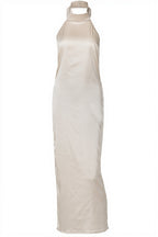 Satin Halter Backless Maxi Dress