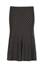 Polka Dot Ruffle-Trim Bodycon Midi Skirt