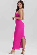 Lace-Trim Wrap Cami Maxi Dress
