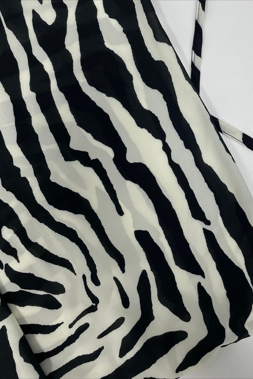 Zebra Sheer Backless Split Maxi Dress