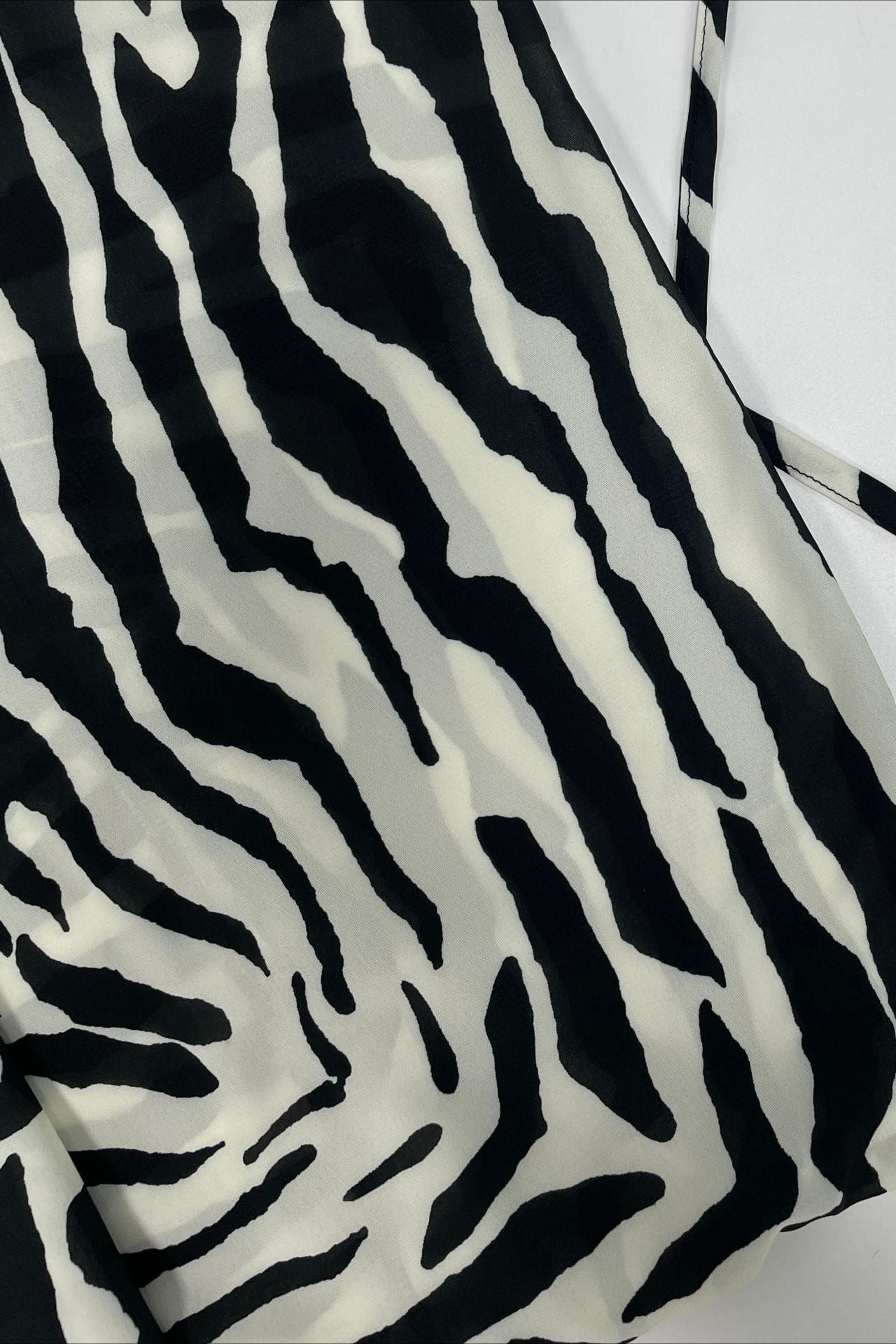 Zebra Sheer Backless Split Maxi Dress