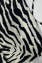 Zebra Sheer Backless Split Maxi Dress