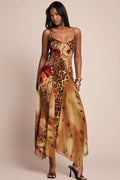 Mesh-Splice Cami Maxi Dress