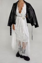 V-Neck Loose Lace Maxi Dress