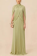 Cross-Front Ruffle Maxi Dress