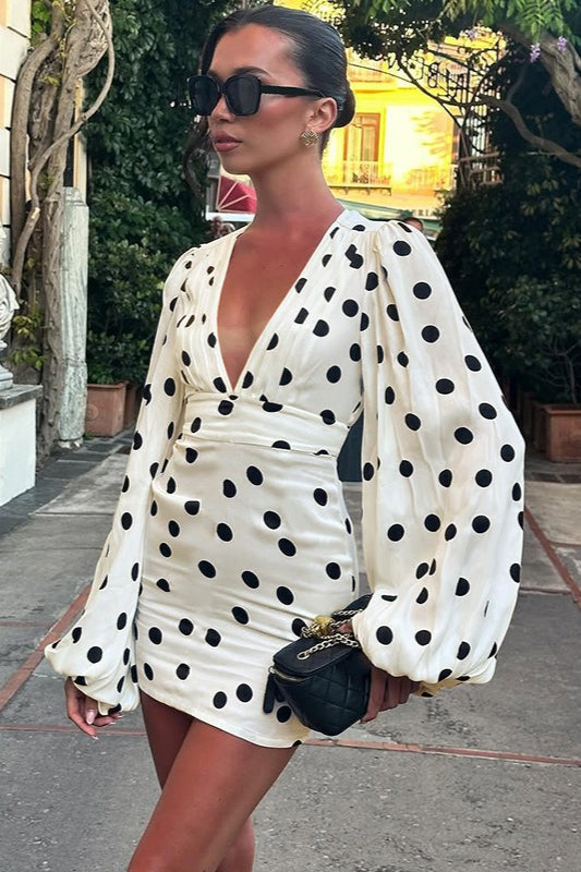 Polka Dot Vintage Bodycon Mini Dress