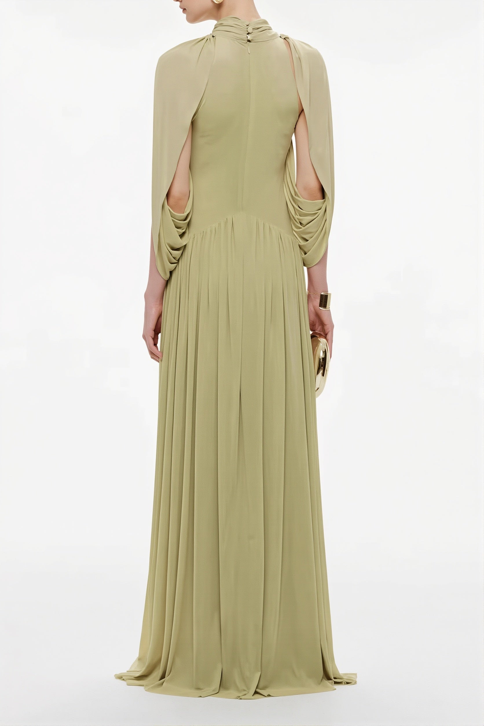 Cross-Front Ruffle Maxi Dress