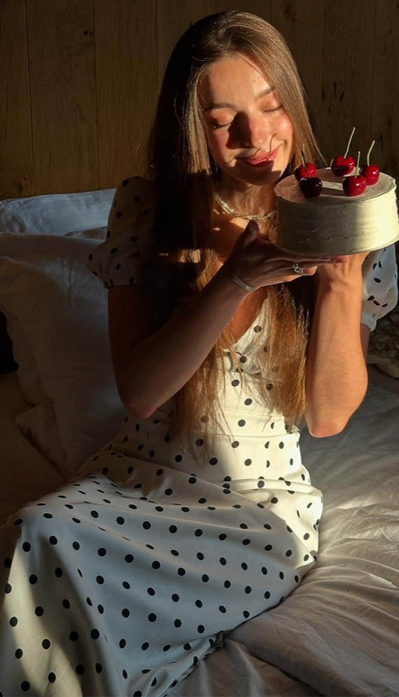 French Polka Dot V-Neck Bodycon Maxi Dress