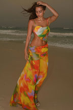 Gradient-Print Beach Maxi Dress