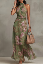 Floral Halter Maxi Dress